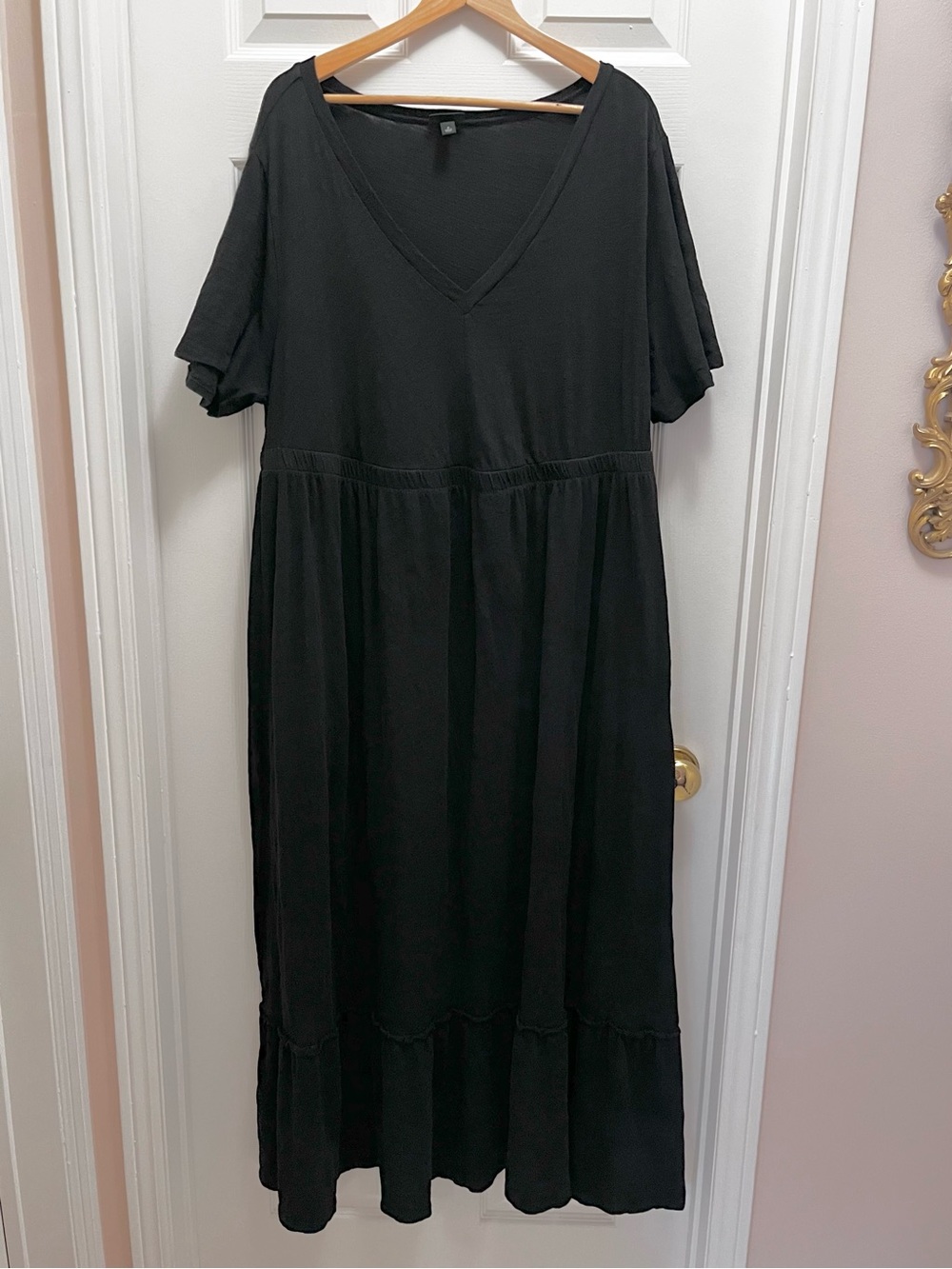 Torrid Tiered Maxi Dress Black 100% Cotton Size 2 (2X)
